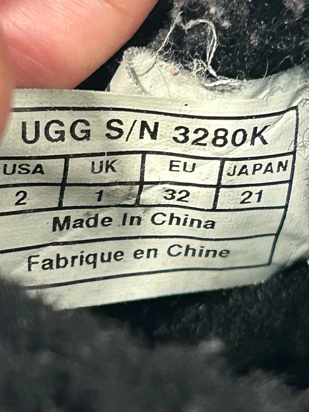 UGG Bailey Bow II Boots Youth Girls Size 2 Wool Lined Suede Sheepskin Black